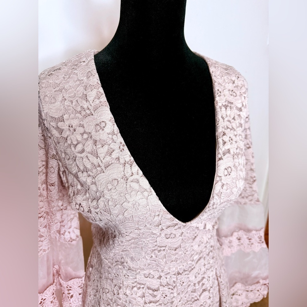 Kaylee Kollektion Pink floral lace short jumpsuit romantic flirty girly med - Picture 3 of 12